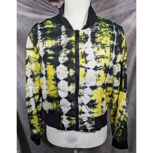 KTZ Tie Dye Black Yellow And White Lightweight Jacket Size Small - Picture 7 of 11